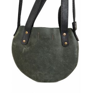 BlueBerry Craft Studios distressed leather crossbody olive green bag